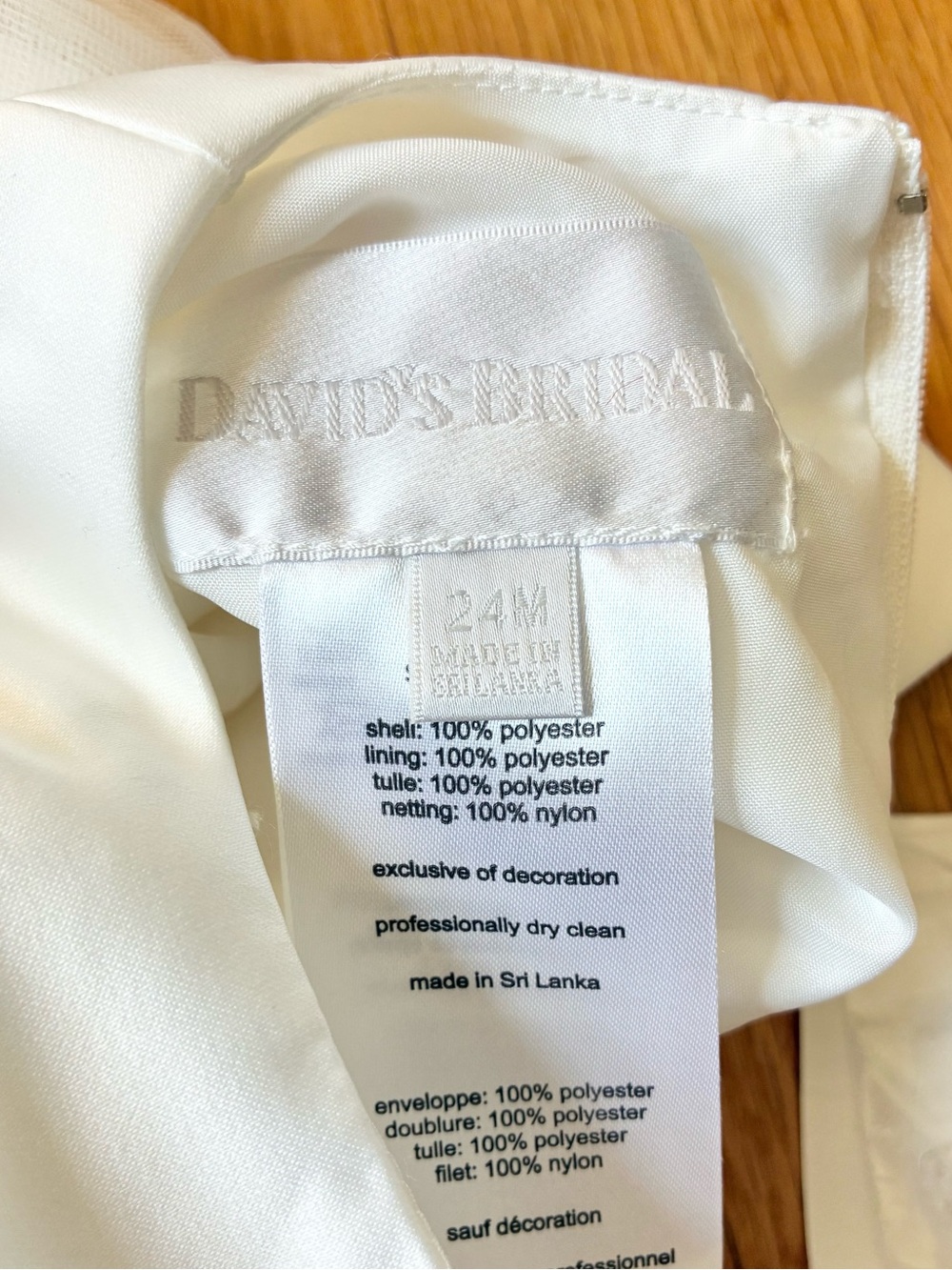 David’s Bridal Flower Baby Satin & Tulle Dress Sleeveless White Size 24M NWT - Picture 10 of 14